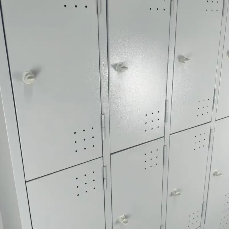 Ventilação nas portas e pés em polietileno do roupeiro de aço 12 portas especial