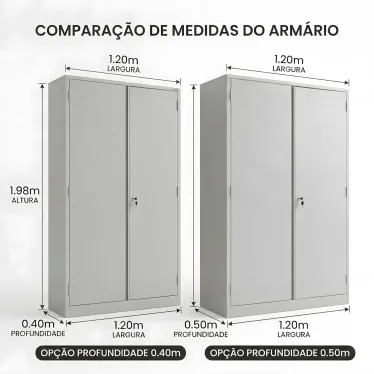 Armário de Aço 2 Portas 1,98m x 1,20m Premium - miniatura 3
