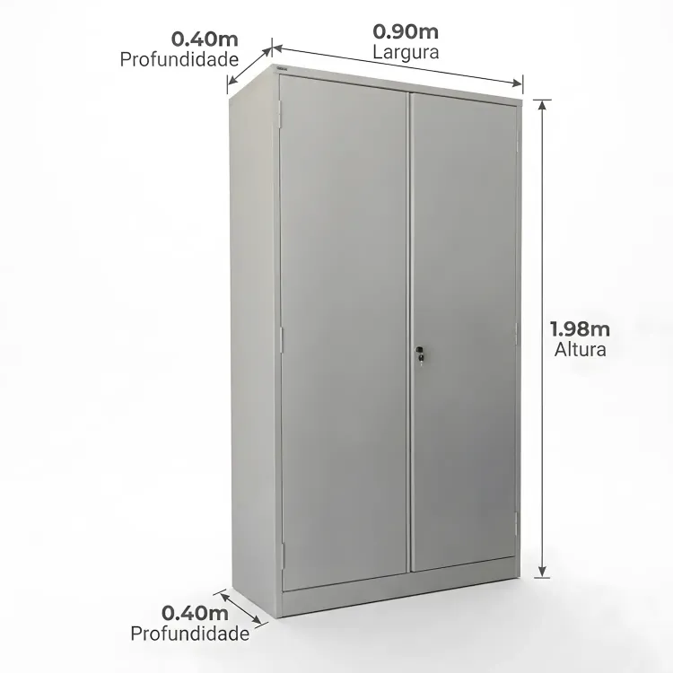 Armário de Aço 2 Portas 1,98m x 90cm Premium - imagem 3