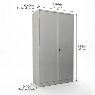 Armário de Aço 2 Portas 1,98m x 90cm Premium - miniatura 3