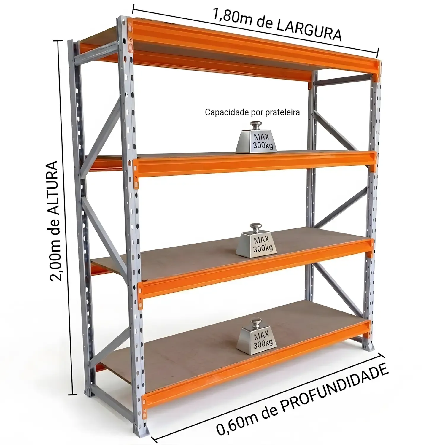 Mini Porta Pallet 2,00m x 1,80m - Linha 300kg - preview 2