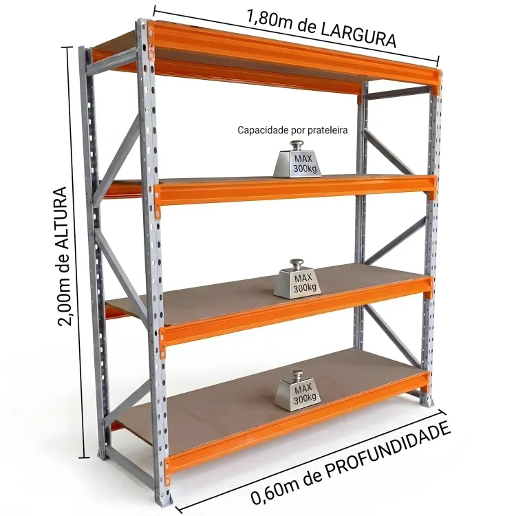 Mini Porta Pallet 2,00m x 1,80m - Linha 300kg - imagem 2