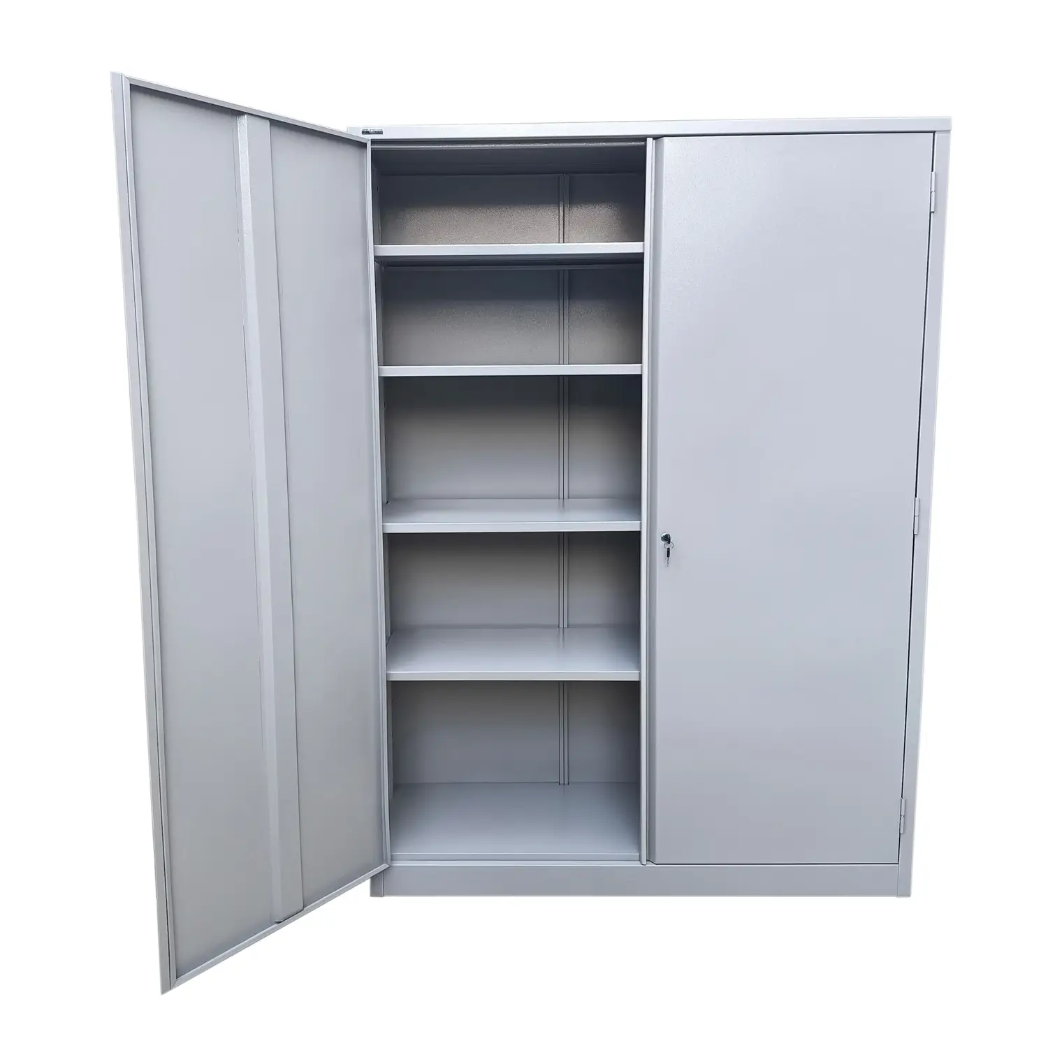 armario de aço largo meio aberto