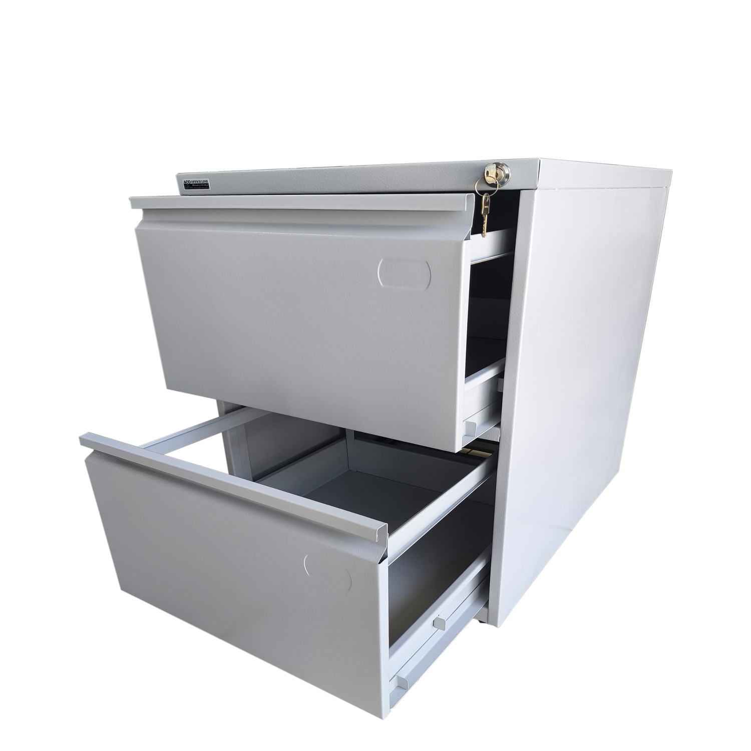 arquivo de aço 2 gavetas aberto